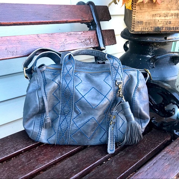 Isabella Fiore Handbags - Isabella Fiore Distressed Tassel Satchel Purse